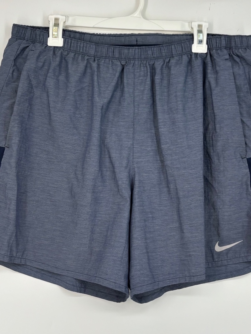 Nike Mens XXL Active Wear Shorts Dusty Blue Drawstring Waist Attached Briefs